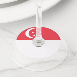 シンガポール国旗 ワイングラスタグ