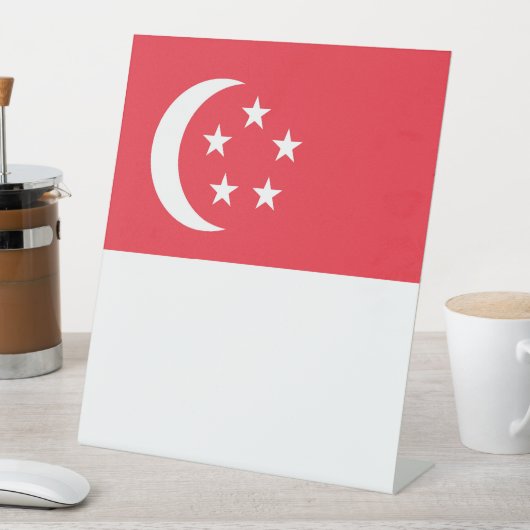 シンガポール国旗 台座サイン (インサイチュ)