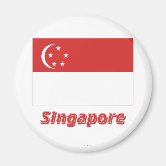 シンガポール国旗(名前) マグネット (正面)