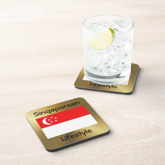 シンガポール国旗+文字コースター コースター (右側)