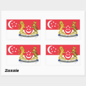 シンガポール国旗・紋章紋章・シンガポール国旗 長方形シール (シート)