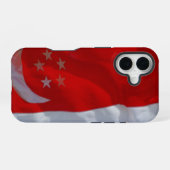 シンガポール国旗 iPhone 16ケース (裏面横)