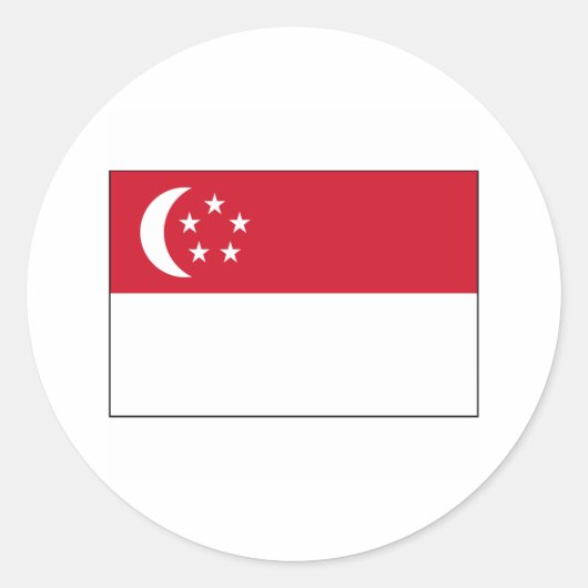 シンガポール国際的国旗 ラウンドシール (正面)