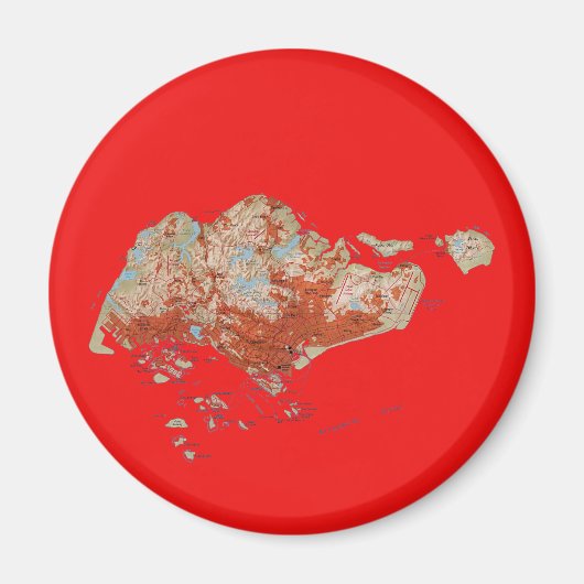シンガポール地図マグネット マグネット (正面)