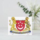 シンガポール新加坡国徽エンブレムの紋章 ポストカード (スタンド正面)