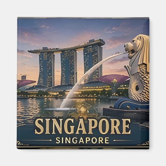 🌏 シンガポール旅行の思い出 🌏 マグネット (正面)