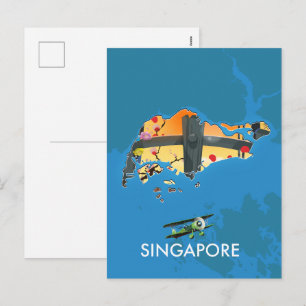シンガポール旅行地図 シーズンポストカード