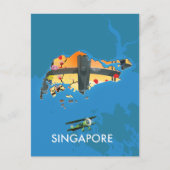 シンガポール旅行地図 シーズンポストカード (正面)