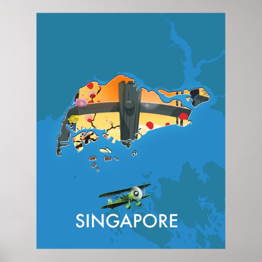 シンガポール旅行地図 ポスター (正面)