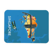 シンガポール旅行地図 マグネット (横)