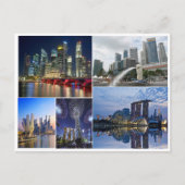 シンガポール旅行庭園は湾のコラージュ ポストカード (正面)