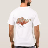 シンガポール旗と地図Tシャツ Tシャツ (裏面)
