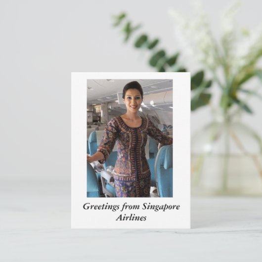 シンガポール航空からのご挨拶 ポストカード (スタンド正面)