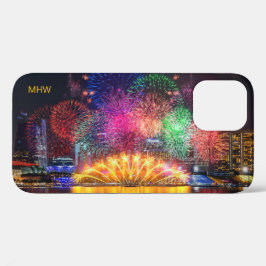シンガポール花火カスタムのモノグラム電話ケース iPhone 12ケース