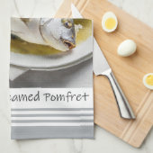 シンガポール蒸しポンフレットキッチンタオル キッチンタオル (四つ折り)