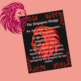 シンガポール誓約の国民日葉書 ポストカード