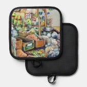 シンガポール魅力的のテクカ素晴らしセンターの約束 鍋敷き (正面/裏面)