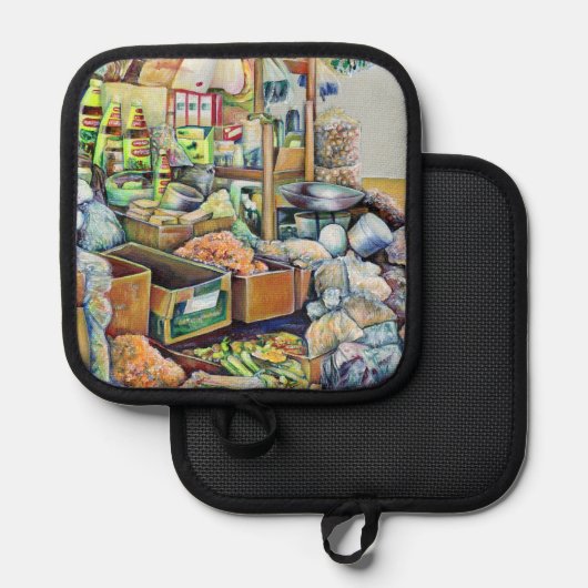 シンガポール魅力的のテクカ素晴らしセンターの約束 鍋敷き (正面/裏面)