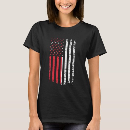 シンガポール・アメリカ国旗Ro Tシャツ (正面)