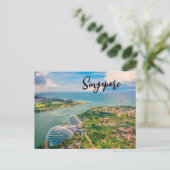 シンガポール・イン・開花— Aerial 調和of Gardens ポストカード (スタンド正面)