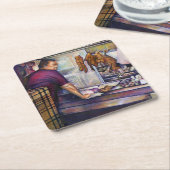 シンガポール,サンキスドチキン スクエアペーパーコースター (アングル)