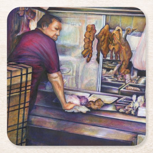 シンガポール,サンキスドチキン スクエアペーパーコースター (正面)