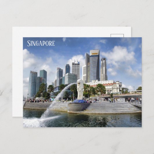 シンガポール・シティ・スカイライン旅行写真 ポストカード (正面/裏面)