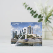 シンガポール・シティ・スカイライン旅行写真 ポストカード (スタンド正面)