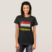 シンガポール シンガポールの旗 シンガポール旗 Tシャツ (正面フル)