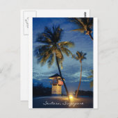 シンガポール，セントーサの素晴らしいビーチビューハガキ ポストカード (正面/裏面)