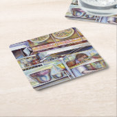 シンガポール·ピグテール·スープ スクエアペーパーコースター (アングル)