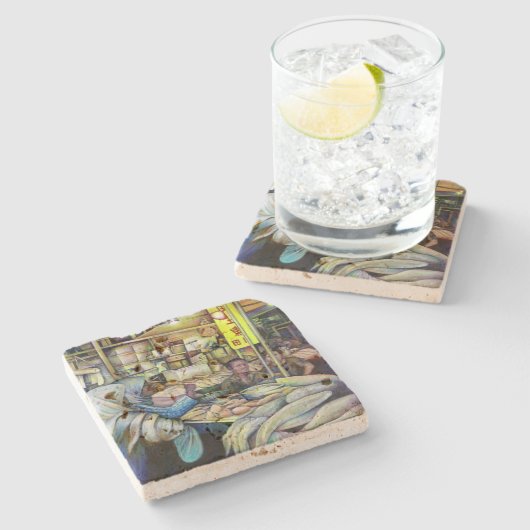 シンガポール,フライデー素晴らしズ·フレッシュ·フィッシュ ストーンコースター (横)