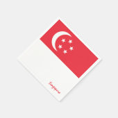 シンガポール&フラグパーティーファッション/スポーツファン スタンダードカクテルナプキン (角)