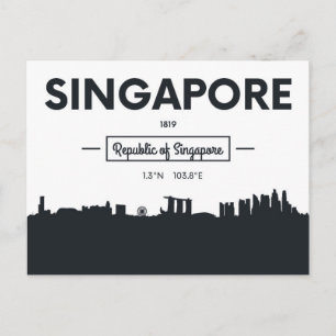 シンガポール, 中国   都市座標 ポストカード