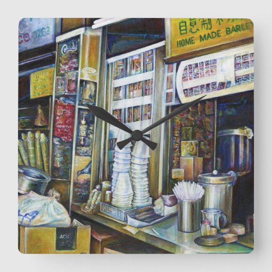 シンガポール，光の感情的な力 スクエア壁時計 (正面)