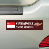 シンガポール 国旗+地図 ステッカー (車上)