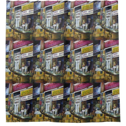 シンガポール、感情的に強い光の力 シャワーカーテン (正面)