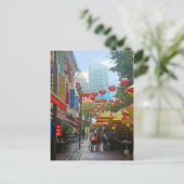 シンガポール – 旧および新 ポストカード (スタンド正面)