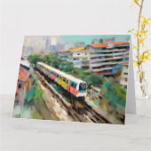 シンガポールMRT大折りグリーティングカード カード (黄色い花)