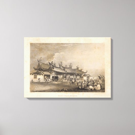 シンガポー中国のル,テンプル キャンバスプリント (正面)