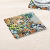 シンガポ魅力的ール·テ素晴らしッカ·センターの約束 スクエアペーパーコースター (アングル)