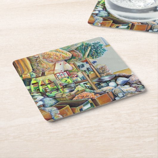 シンガポ魅力的ール·テ素晴らしッカ·センターの約束 スクエアペーパーコースター (アングル)