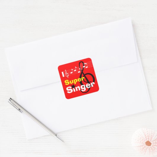 シンガーすごいスクールのステッカー スクエアシール (封筒)