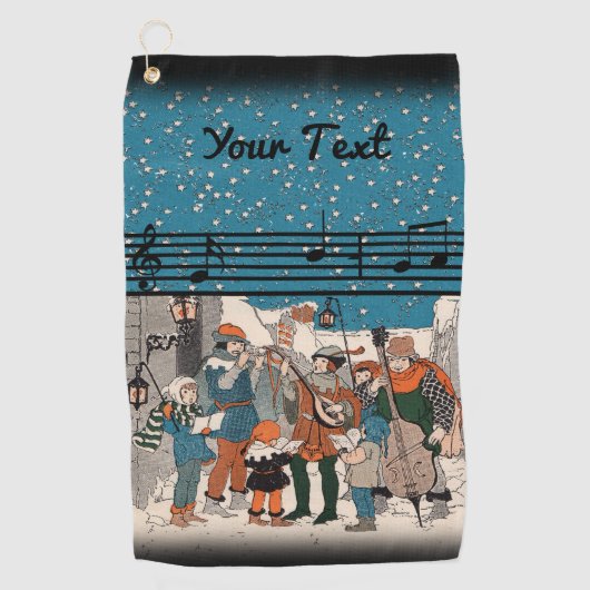 シンガーとミュージシャンのグループ通りコーナー ゴルフタオル (正面)