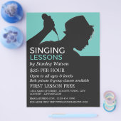 シンガーシルエット、ボーカリスト広告レッスン チラシ (シングル)