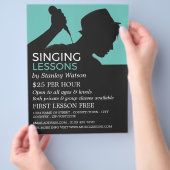 シンガーシルエット、ボーカリスト広告レッスン チラシ (手)