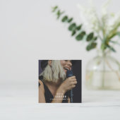 シンガーシンプルミュージシャンフォトソーシャルメディアQRコード スクエア名刺 (スタンド正面)