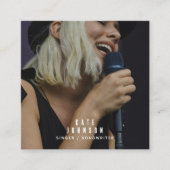 シンガーシンプルミュージシャンフォトソーシャルメディアQRコード スクエア名刺 (正面)