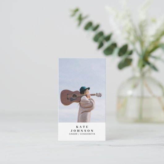 シンガーシンプルミュージシャンフォトソーシャルメディアQRコード 名刺 (スタンド正面)