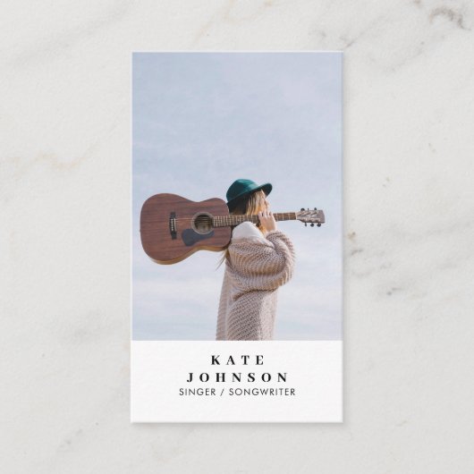 シンガーシンプルミュージシャンフォトソーシャルメディアQRコード 名刺 (正面)